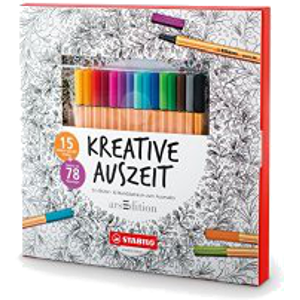 STABILO Kreative Auszeit (Malbuch für Erwachsene + 15 point 88 Fineliner)